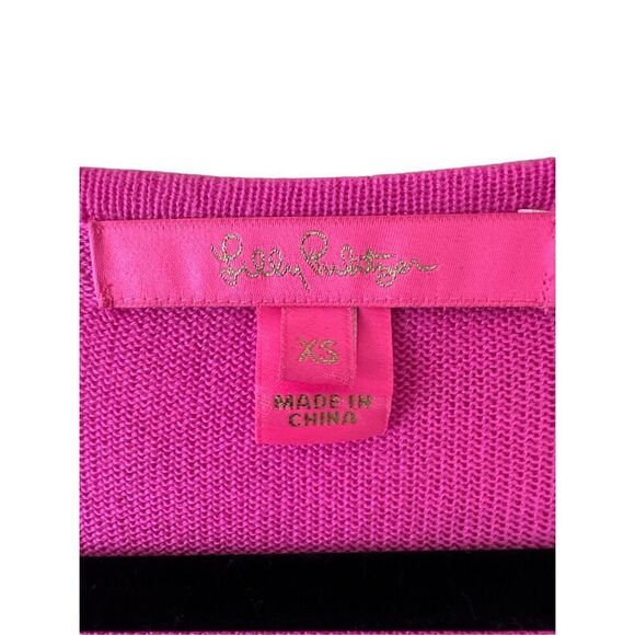 Lilly Pulitzer Women's Fringe Wrap Emberly Pullover Sweater Mandevilla Pink XS - Picture 2 of 6